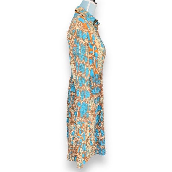 Zara Snake Print Midi Long Sleeve Dress Size Small NWT - Picture 8 of 12